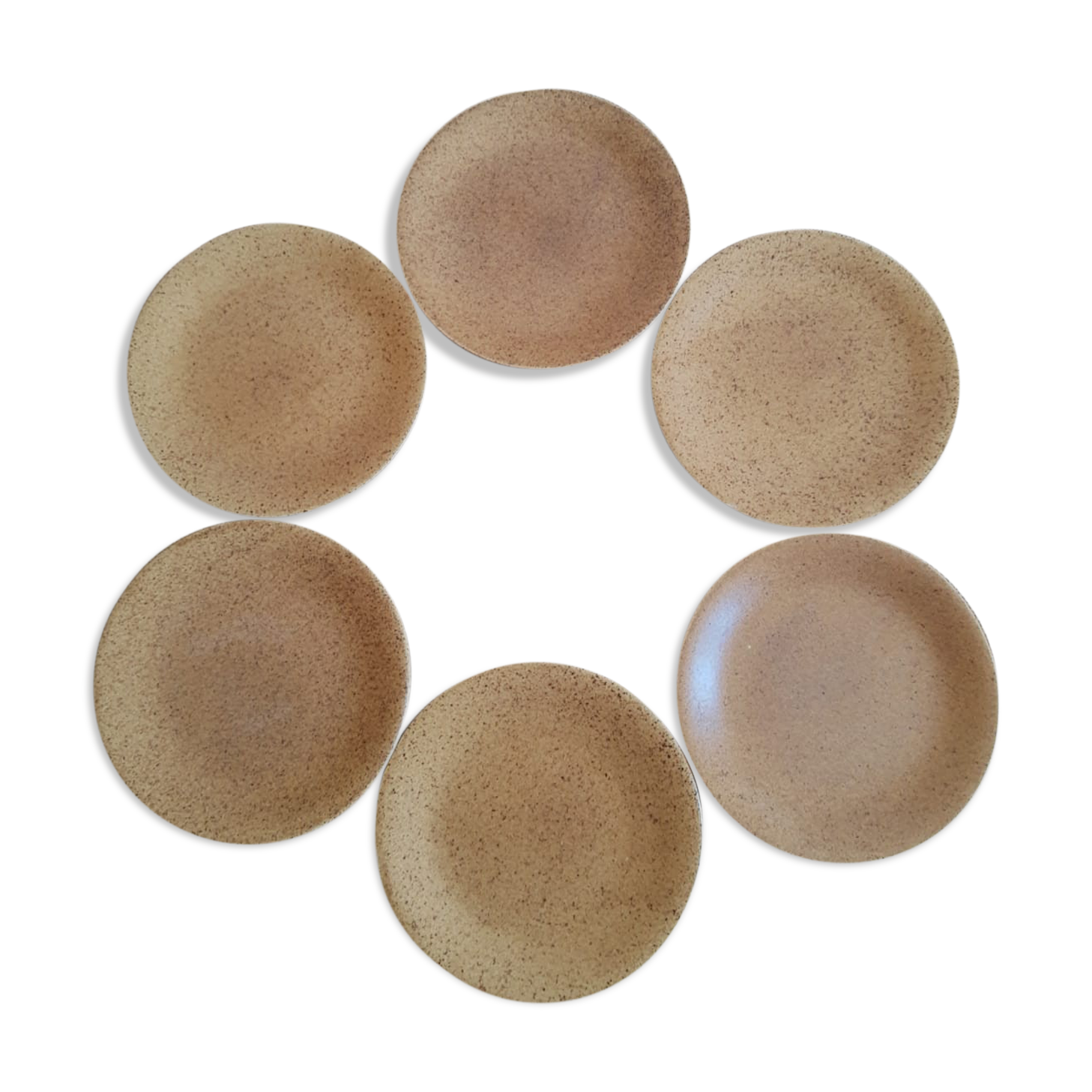 6 small dessert plates in vintage Chantilly Longchamp sandstone