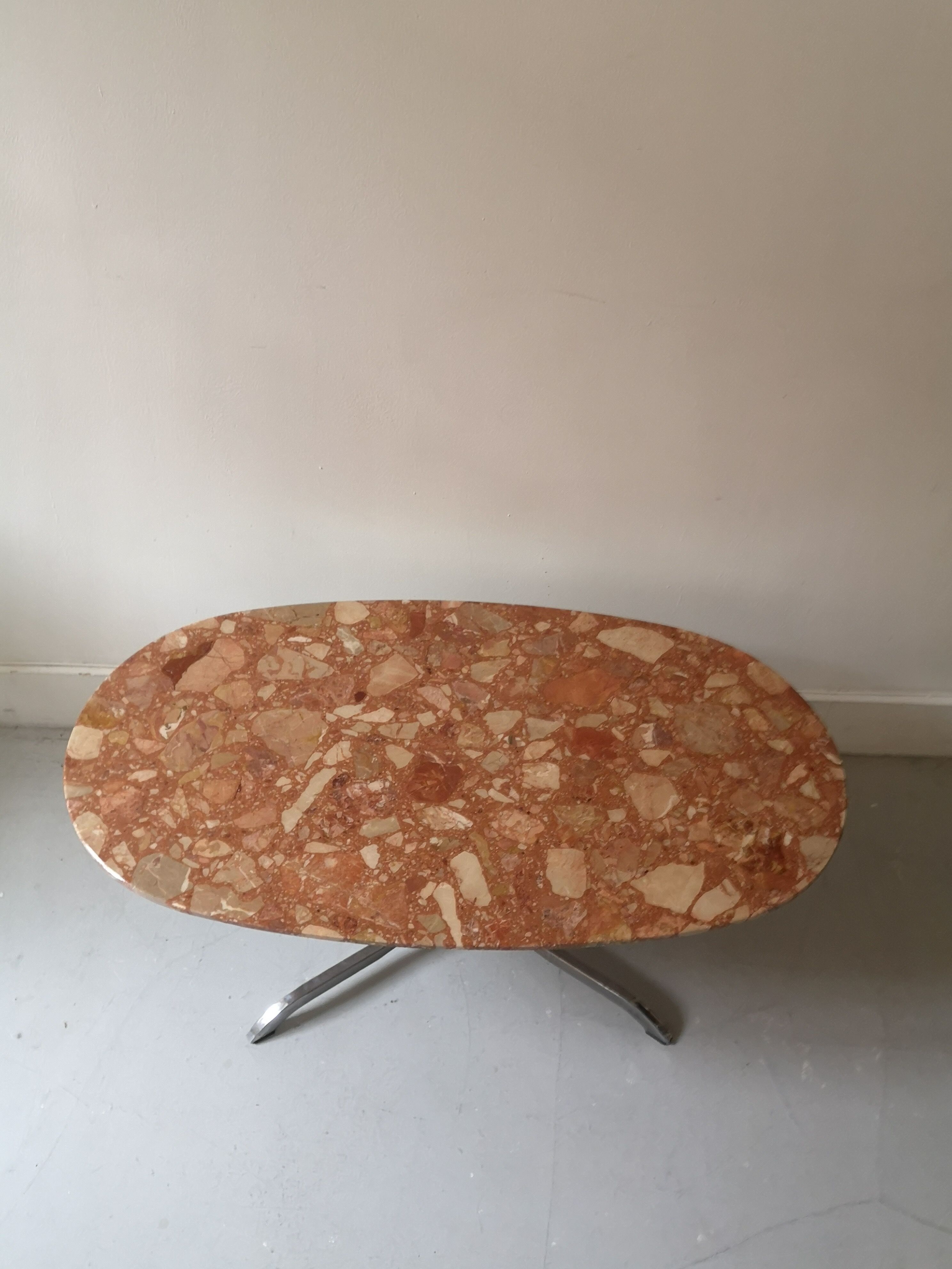 Pink marble coffee table, 1970