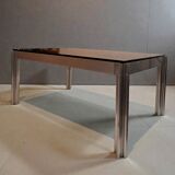 Aluminium coffee table with smoked glass by Georges Ciancimino, 1970.