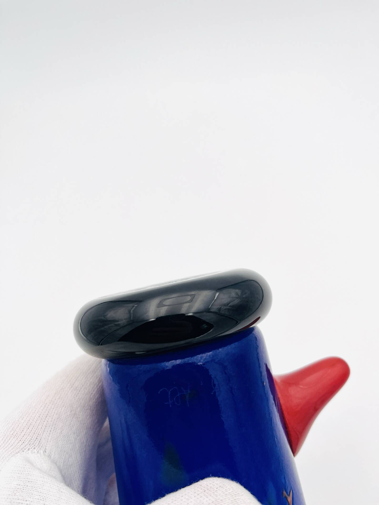 Vase Sculpture Otmar Alt Rosenthal Studio Line Glass Cobalt Signed 16cm