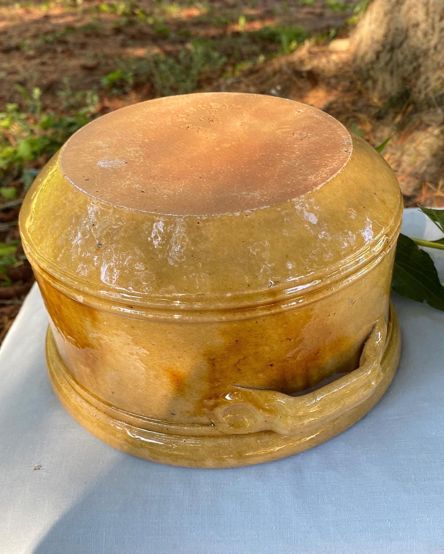 Old glazed terracotta vegetable