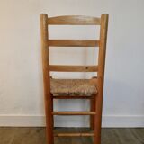 Light wooden chair and mulched seat, 50s-60s