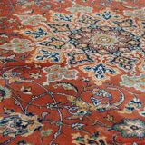 Tapis de style oriental vintage à dominante rouge et bleu avec de superbes motifs, 296x200 cm