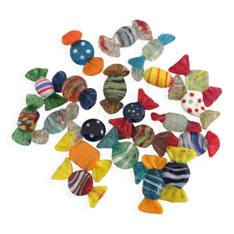 21 porte-couteaux bonbons en verre Murano