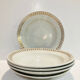 X5 Luneville earthenware soup plates with golden decoration