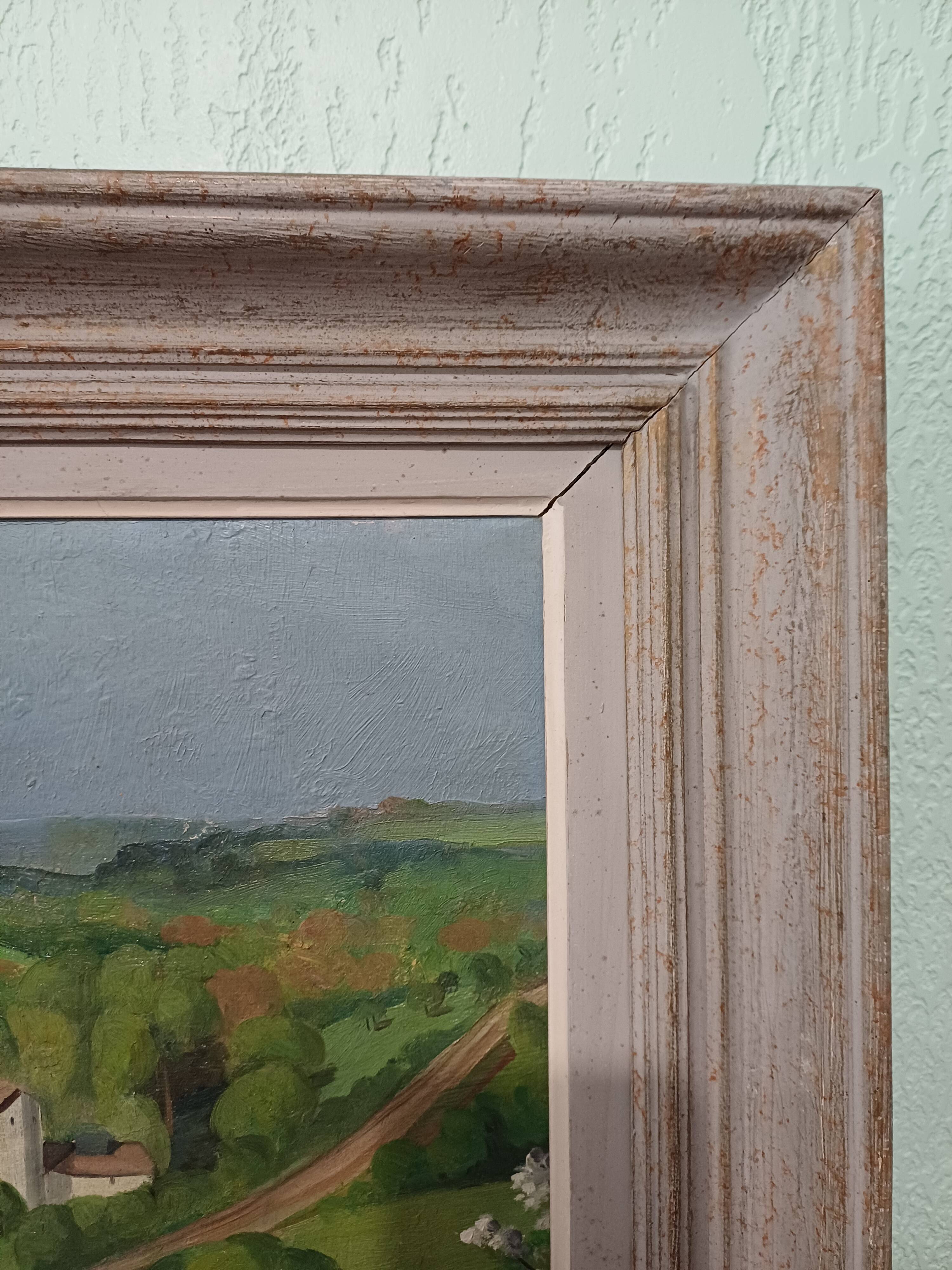 HST painting spring landscape signed vintage 70