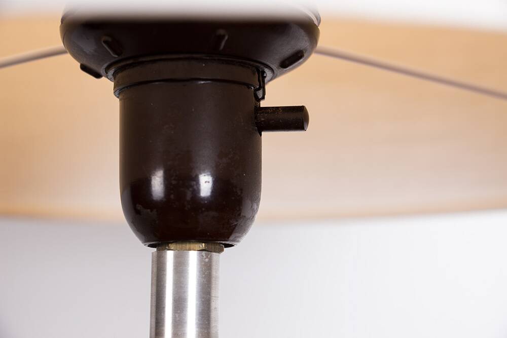 Lampe à poser Suédoise en Aluminium, Palissandre et Bakélite par Bergboms 1960.