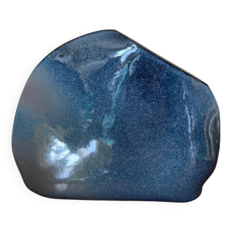 Vase en céramique bleue vintage