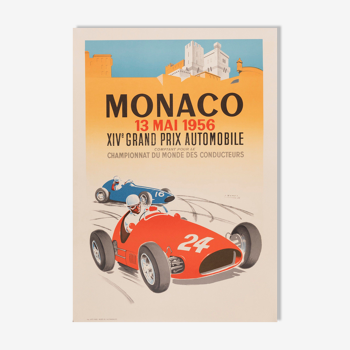 Affiche - Monaco 13 Mai 1956 - XIVe grand prix automobile