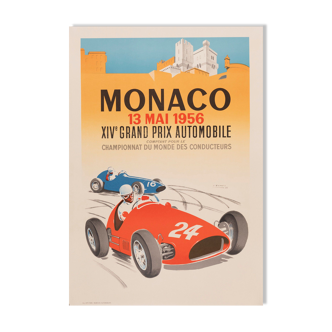 Affiche - Monaco 13 Mai 1956 - XIVe grand prix automobile