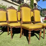 Suite de 9 chaises en noyer époque Napoléon lll XlXth