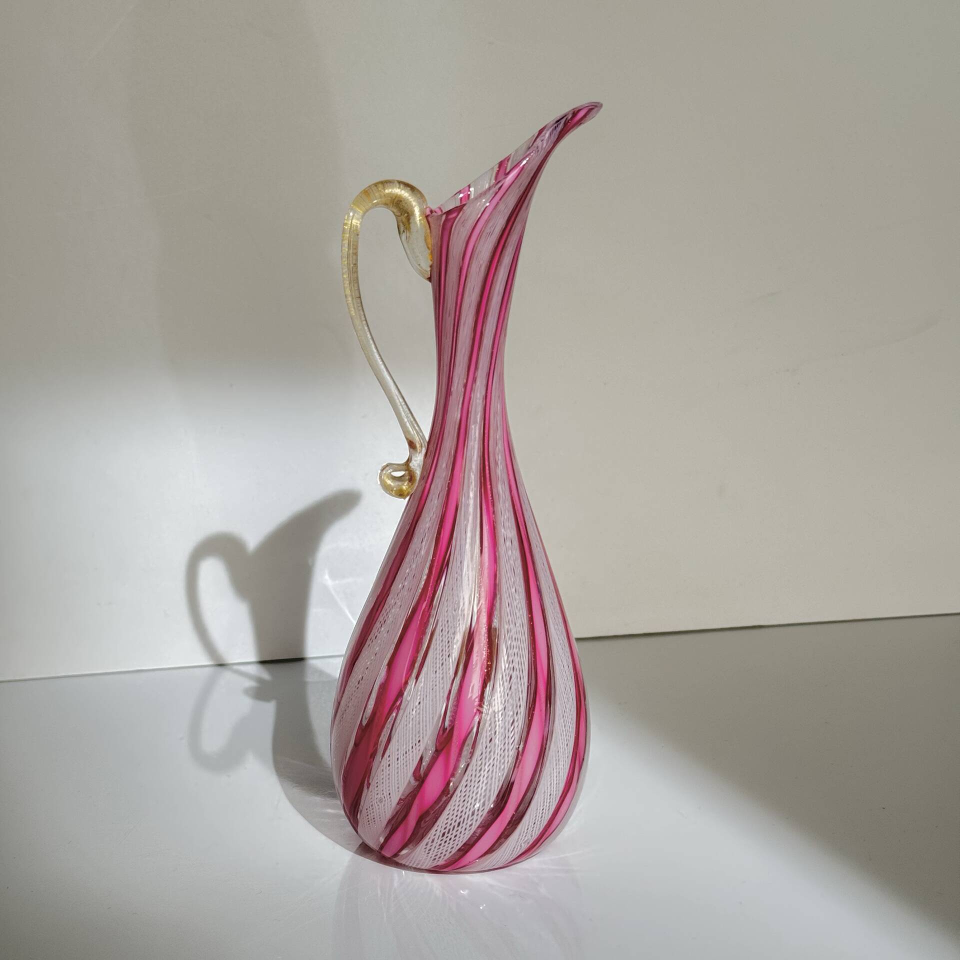Murano Glass Ewer Vase 1 – Latticino Technique