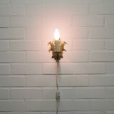 vintage bronze gold wall lamp leaf