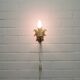 vintage bronze gold wall lamp leaf