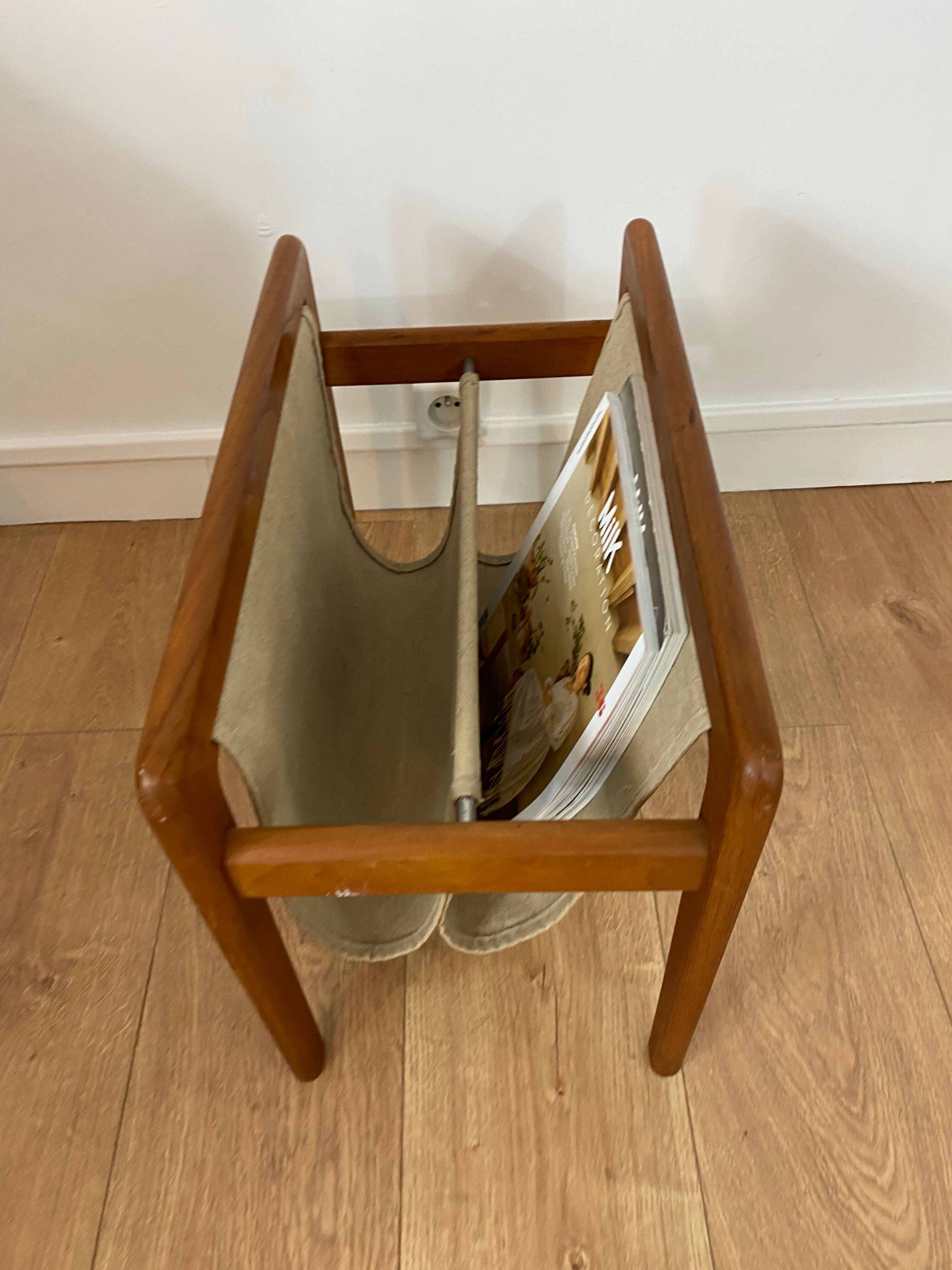 Scandinavian teak magazine rack