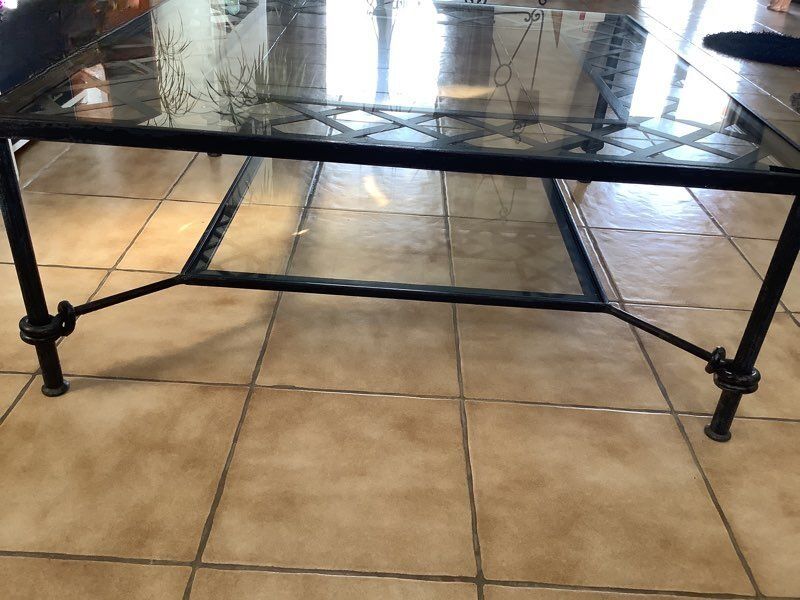 Table de salon fer forgé 120x120 cm
