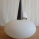 Louis Kalff teak and opaline pendant light, Philips