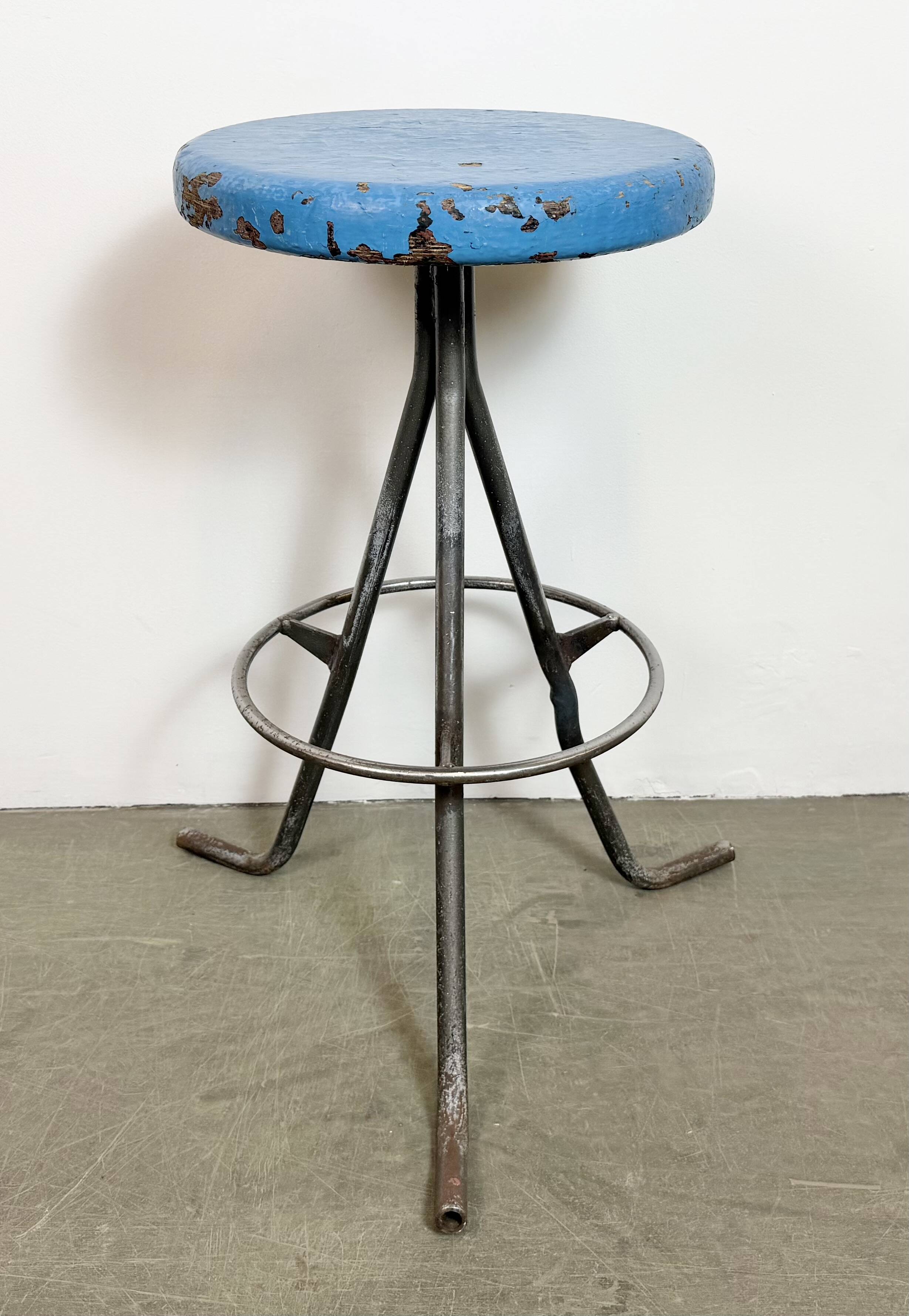 Grey Industrial Workshop Stool, 1960s