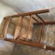 Brutalist vintage beech chair and mid-century straw