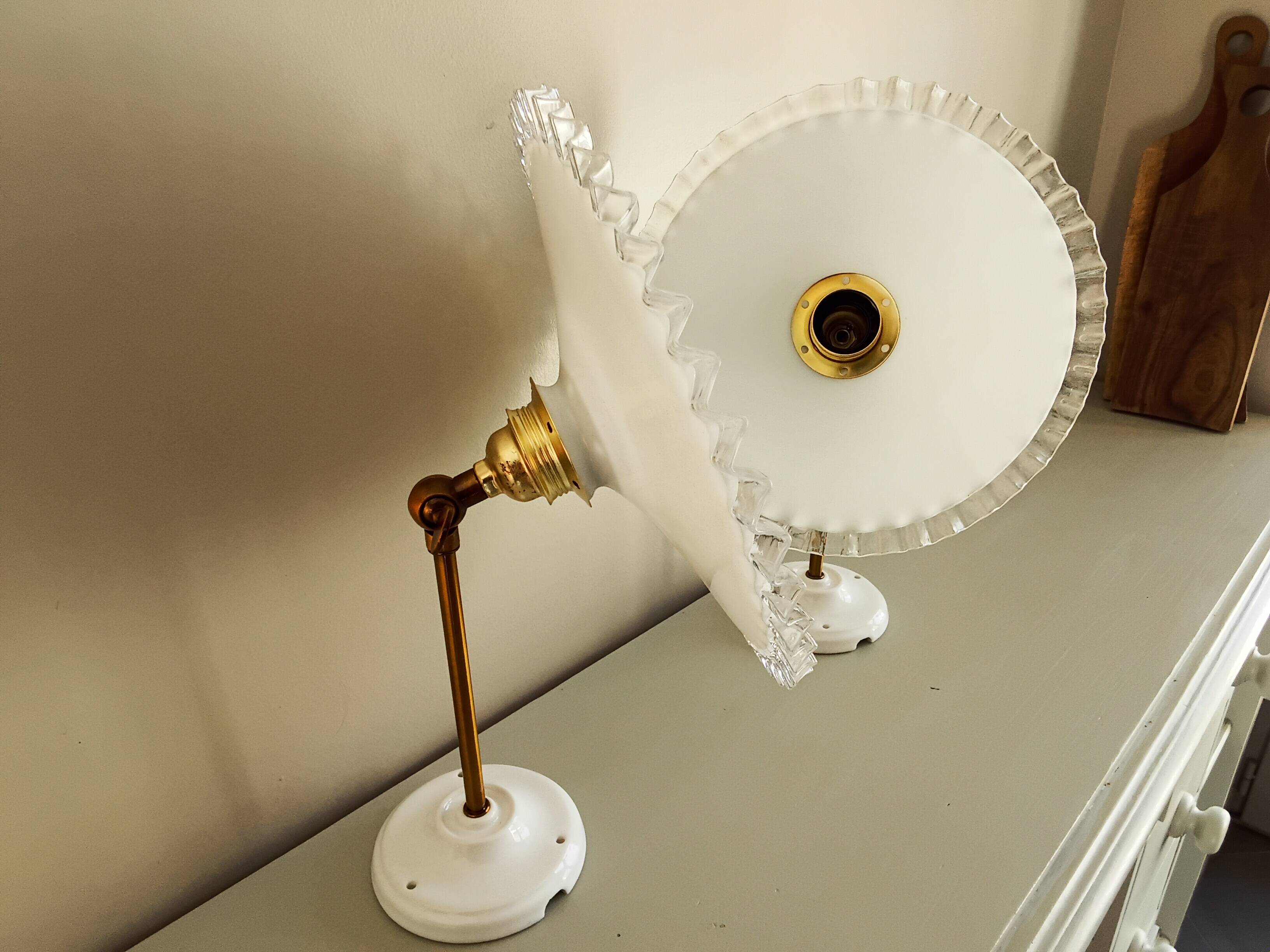 Pair of vintage opaline wall sconces