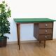 70s wooden desk with green tray