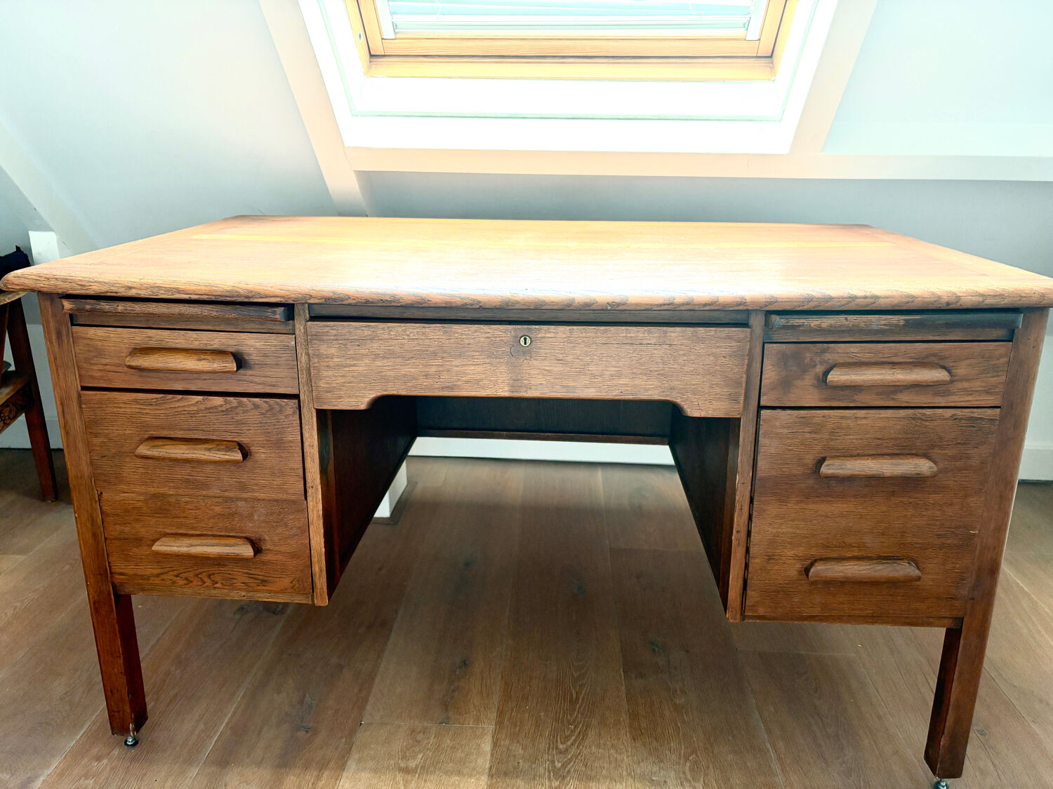 Oak english desk vintage teacher desk abbes