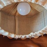70s suspension in rattan and Scandinavian style fabrics