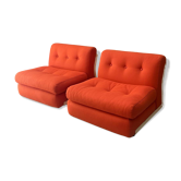 2 chauffeuses Amanta orange de Mario Bellini