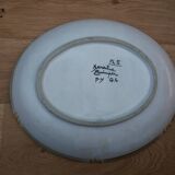 Keraluc Quimper oval flat salad bowl signed Yvonne Pennec