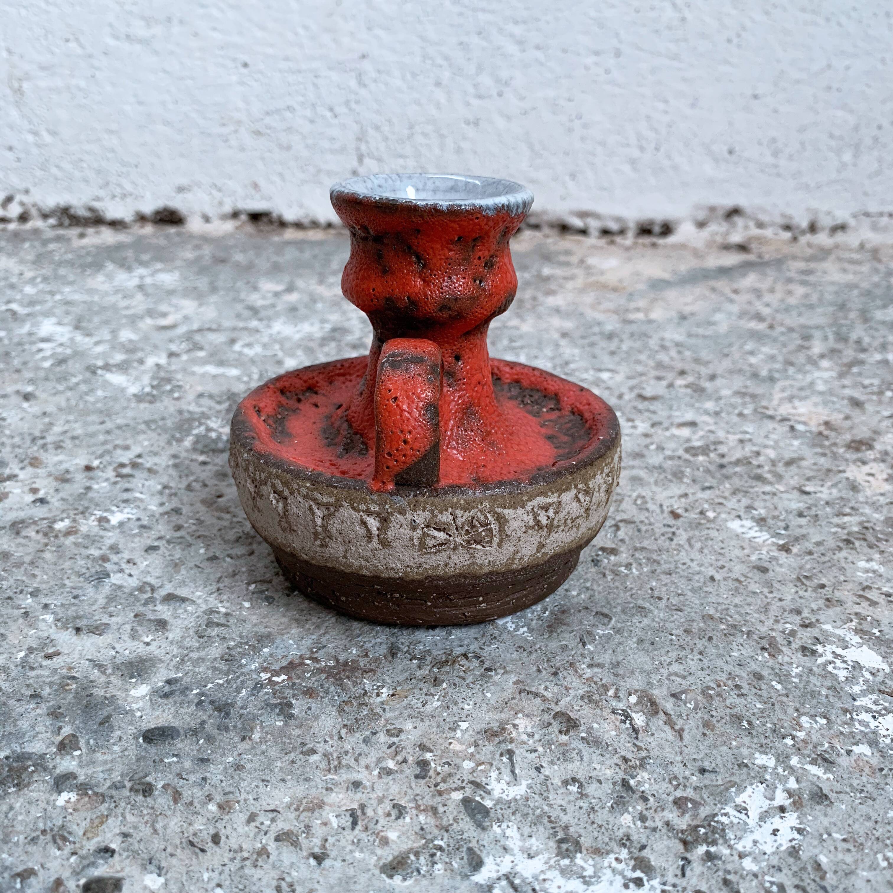 Fat Lava enamelled ceramic candlestick