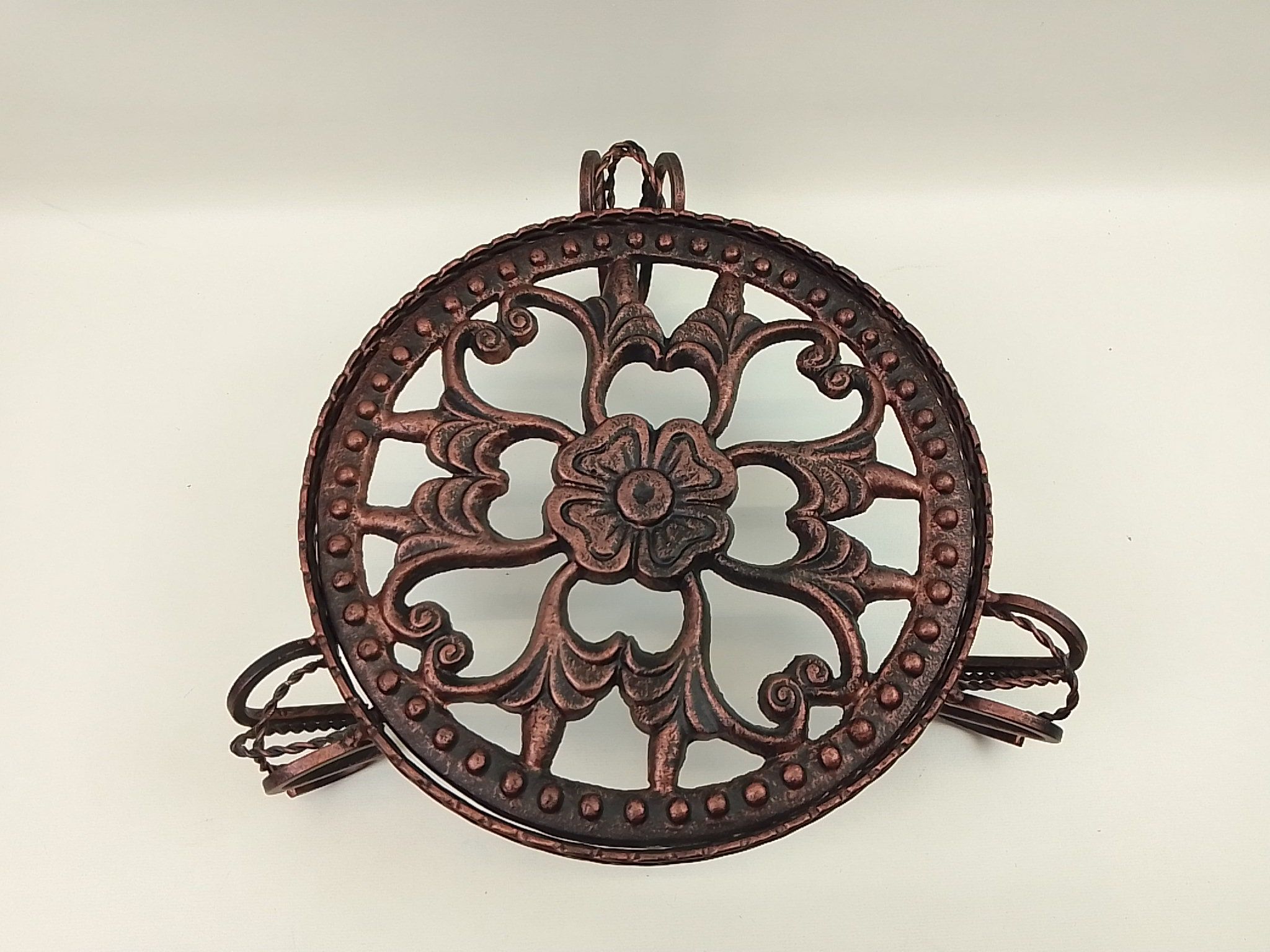 Plant holder 3 feet cast iron and metal 29 cm