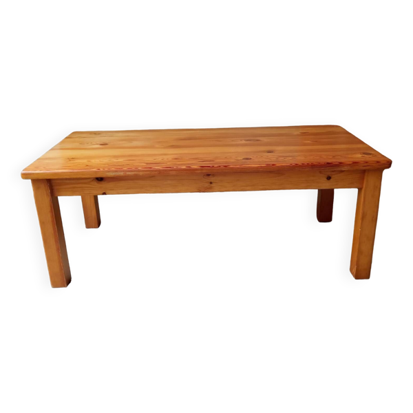Table basse en pin massif années 80