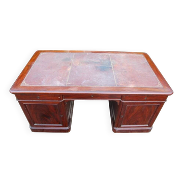 19th-century Louis Philippe mahogany pedestal desk.