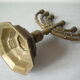 Old Jewish candlestick 7 branches menorah bronze 23 cm