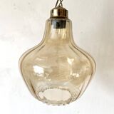 Vintage amber glass pendant light