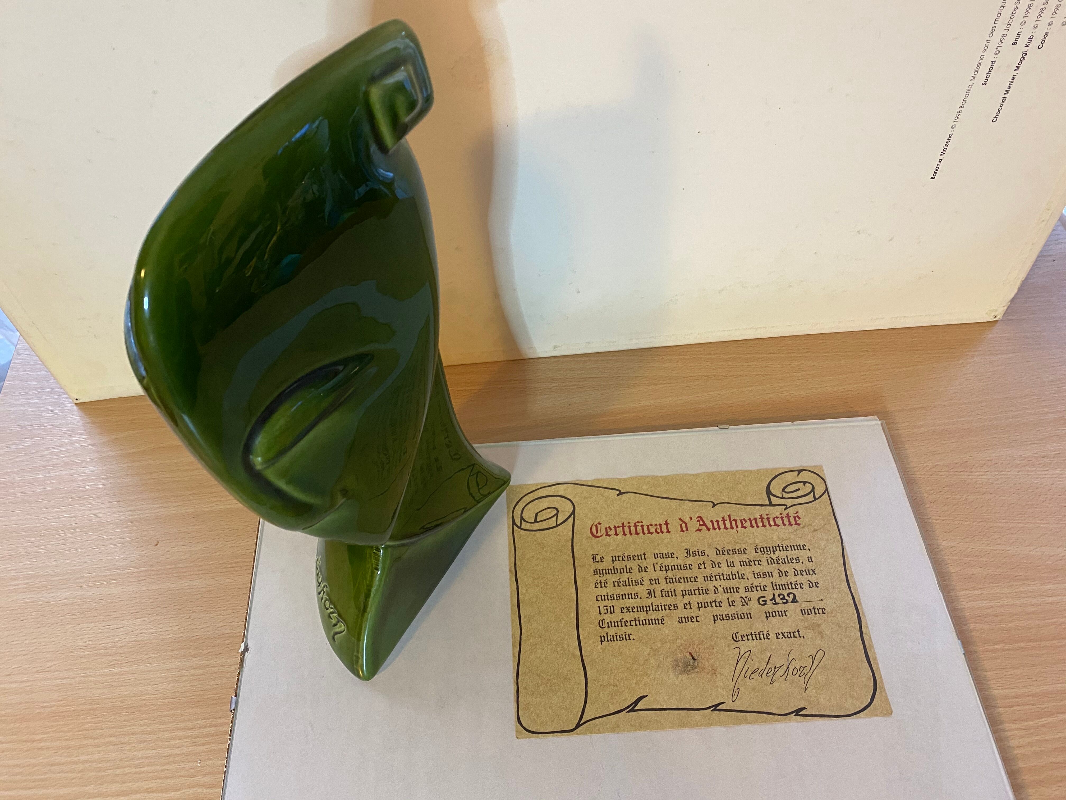 Cubist Vase Art Deco Niederkorn, Rare 1920s - ancient Egyptian Vase 1920s