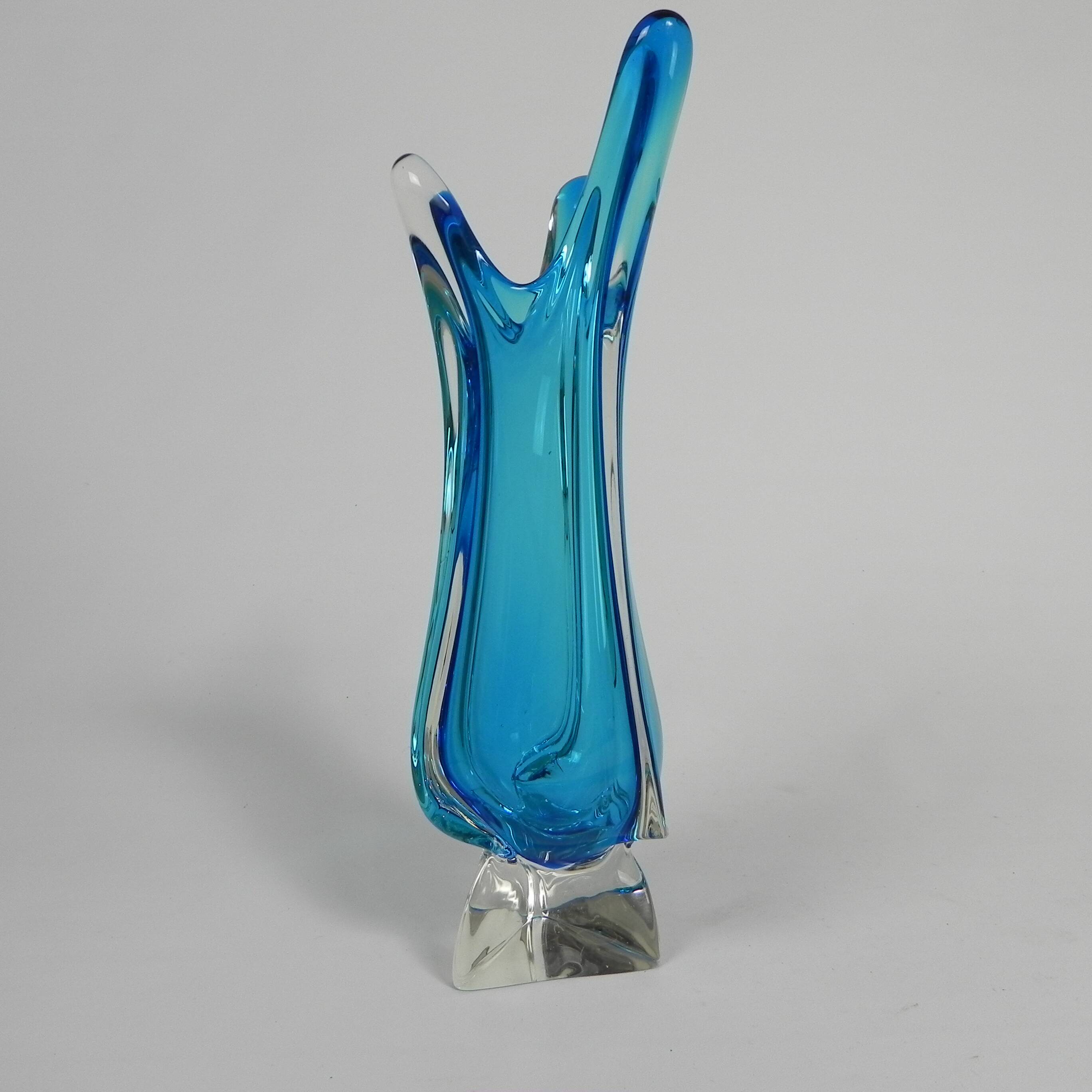Vintage glass vase Val St. Lambert, 1950s