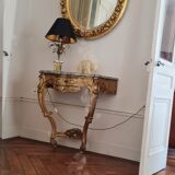 Mirror trumeau gilded wood and patinated XIX century