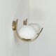 Pair of vintage wall sconces, brass and opaline, France, 1970.