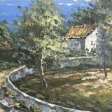 Modern Impressionist School HST - Nicolas Barriere - Landscape of the South la Ci