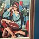 Original Swedish Oil on Canvas - "Portrait of a Young Woman" by M. Costa - Signed - Vintage and Framed - 82.5 × 67.3 cm