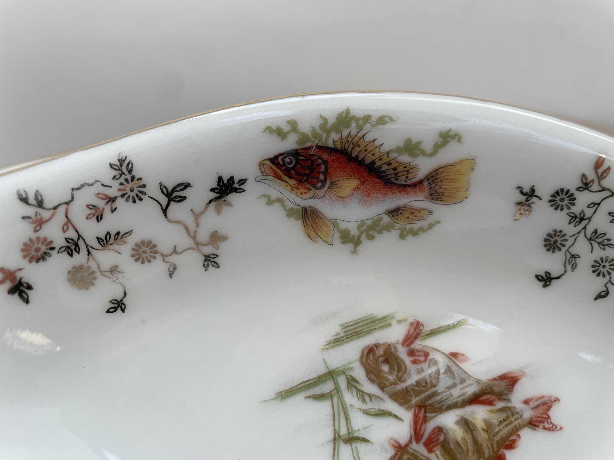 Pair of vintage marine-themed dishes in Berry porcelain.