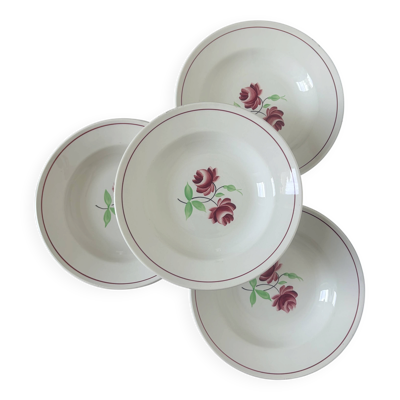 4 assiettes creuses K&G Luneville modèle Rose-Mai 2106209
