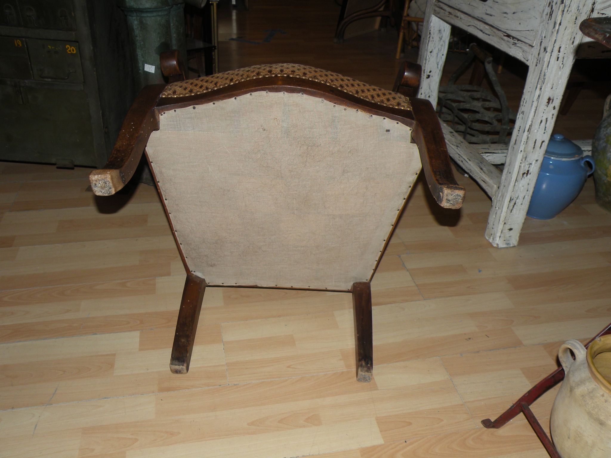 Armchair Louis Philippe XIX eme, Voltaire style with low back.