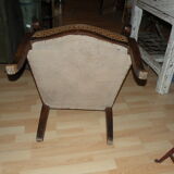 Fauteuil Louis Philippe XIX eme, style Voltaire a dossier bas