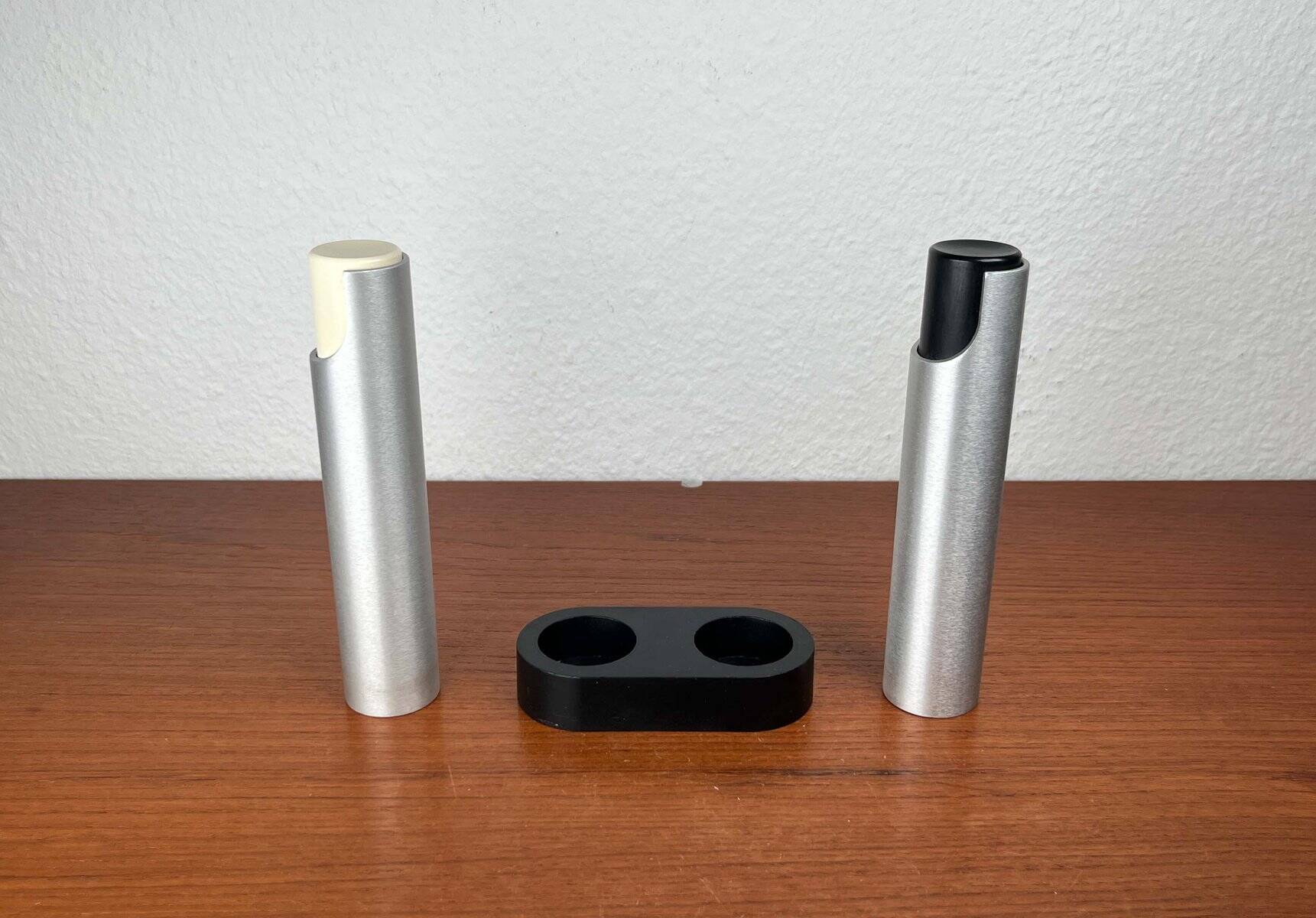 Modern mid-century Danish salt and pepper grinder by Rud Thygesen and Johnny Sørensen for Rosendahl, 1960s, set of 2.