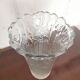 Chiseled glass vase roses pattern