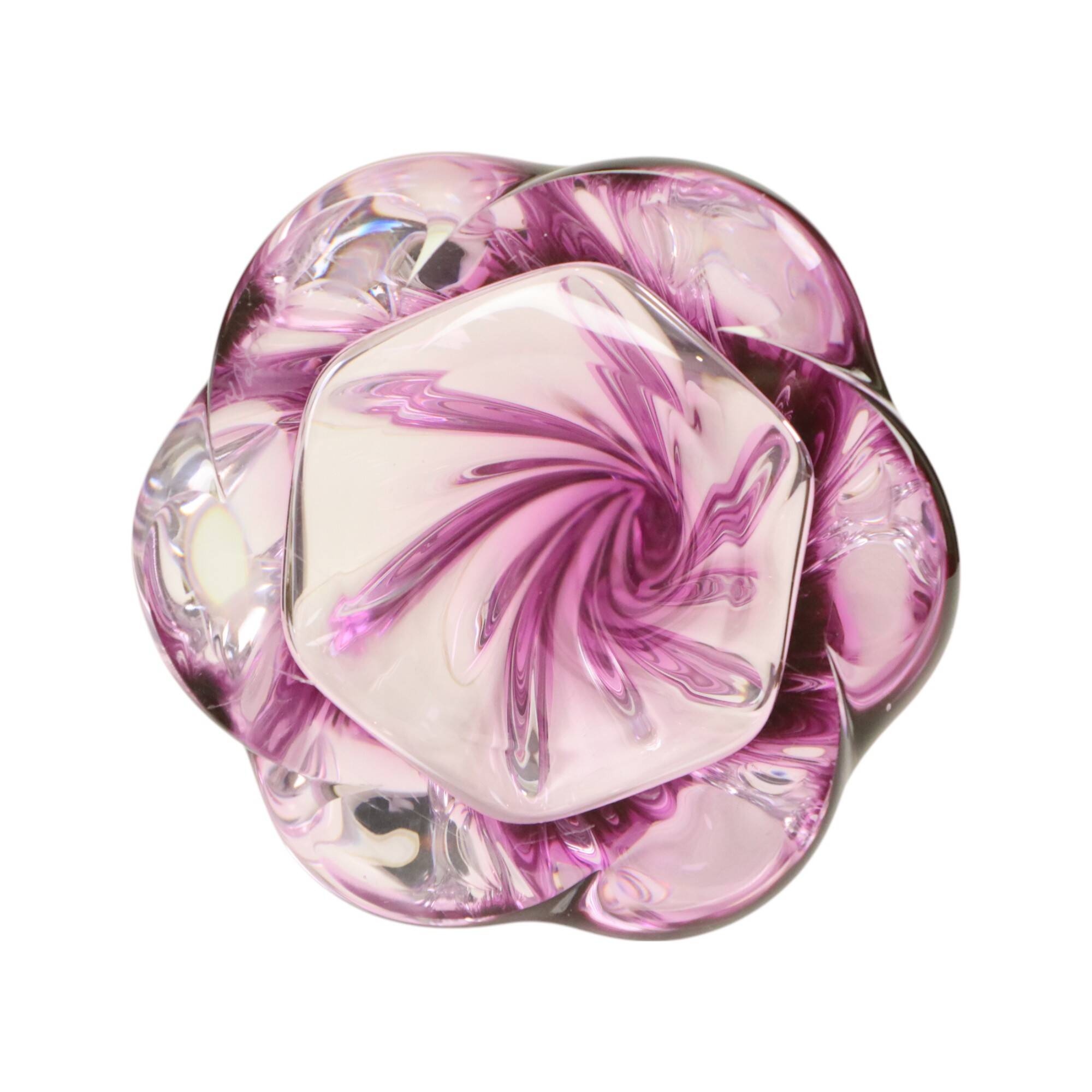 Purple Crystal Table Lamp Val Saint Lambert Swirl Sixties