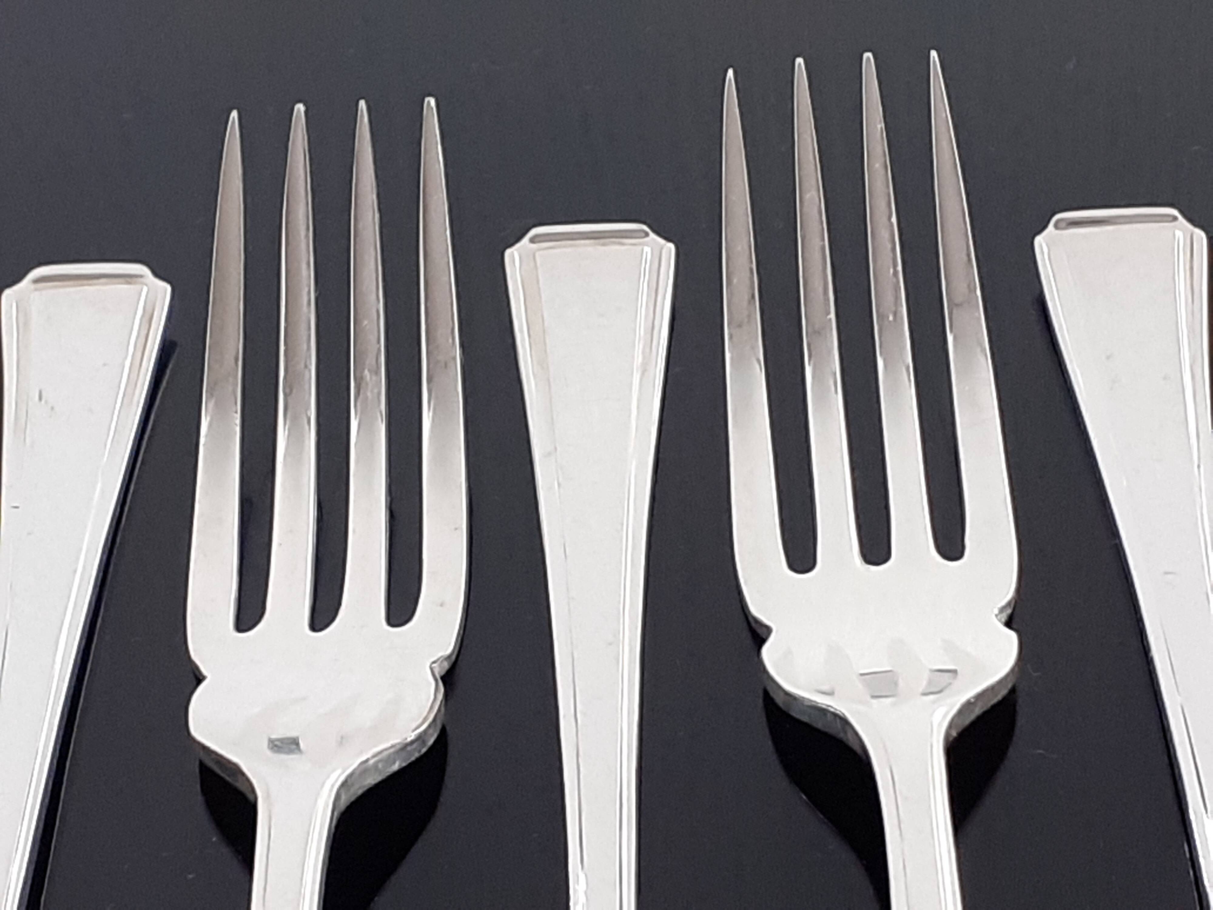 Set of 12 silver plated fish knives and 12 forks