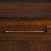 Art Deco walnut birdseye maple Amsterdam school cabinet with glass doors, 1930s
